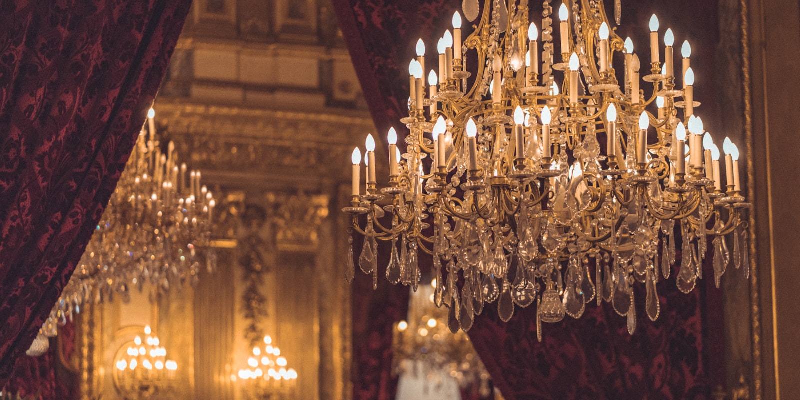 Designer lighting creating atmosphere in a beautiful interior