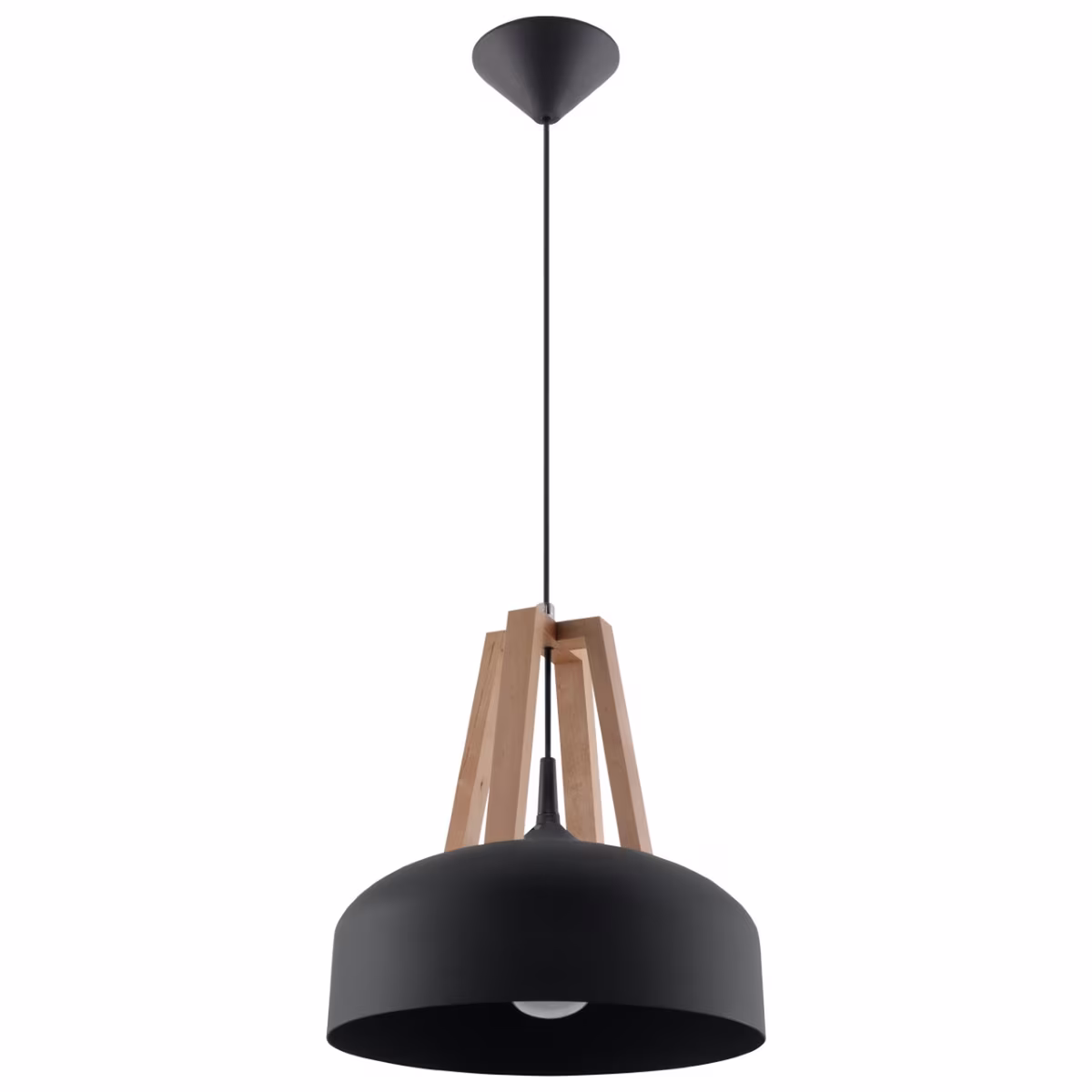 Pendant Lamp Casco Black/Natural Wood