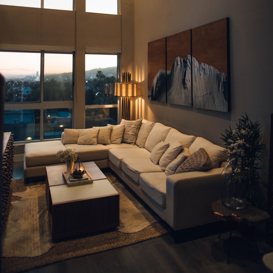 Designer lighting bringing warmth to an evening interior